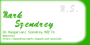 mark szendrey business card